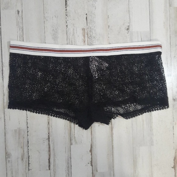 NWT VS Mesh Sheer Boyshorts Panties Large Fishnet - Picture 1 of 3
